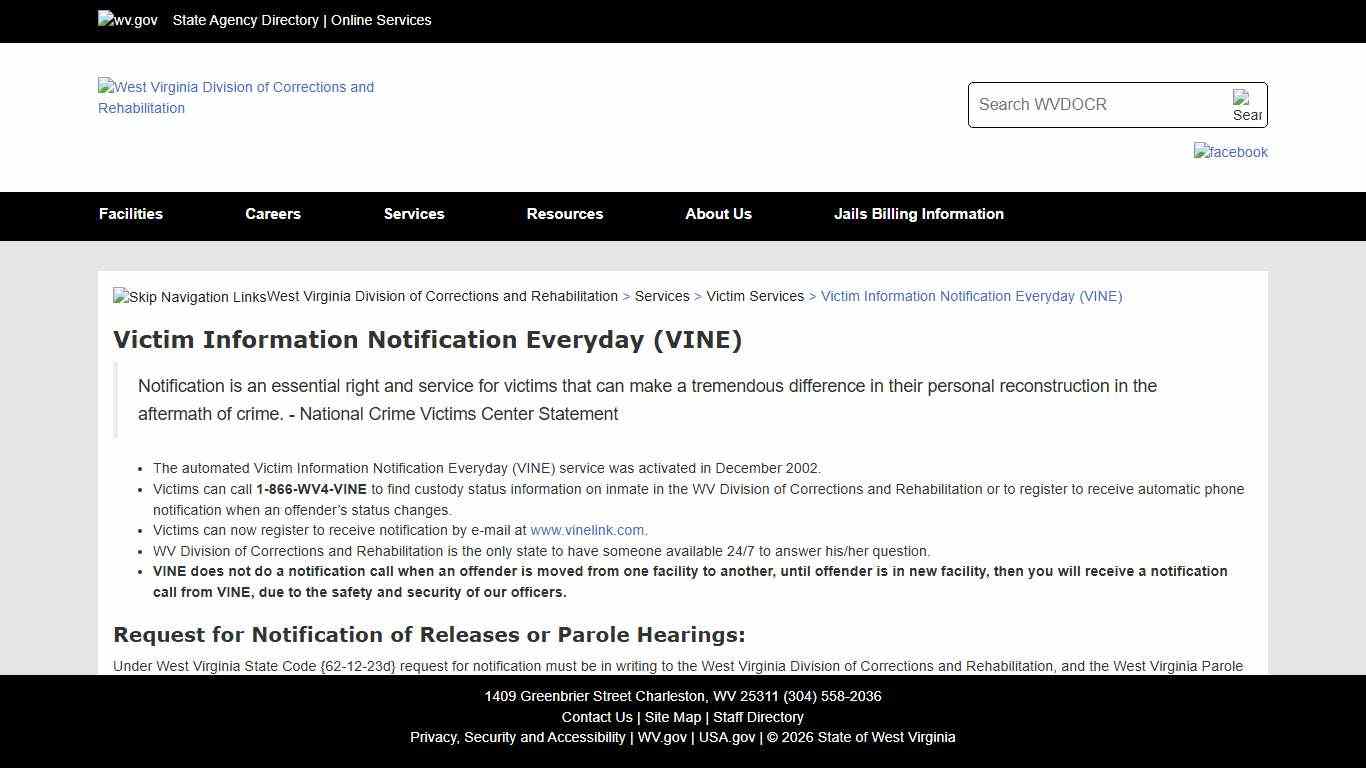 Victim Information Notification Everyday (VINE)